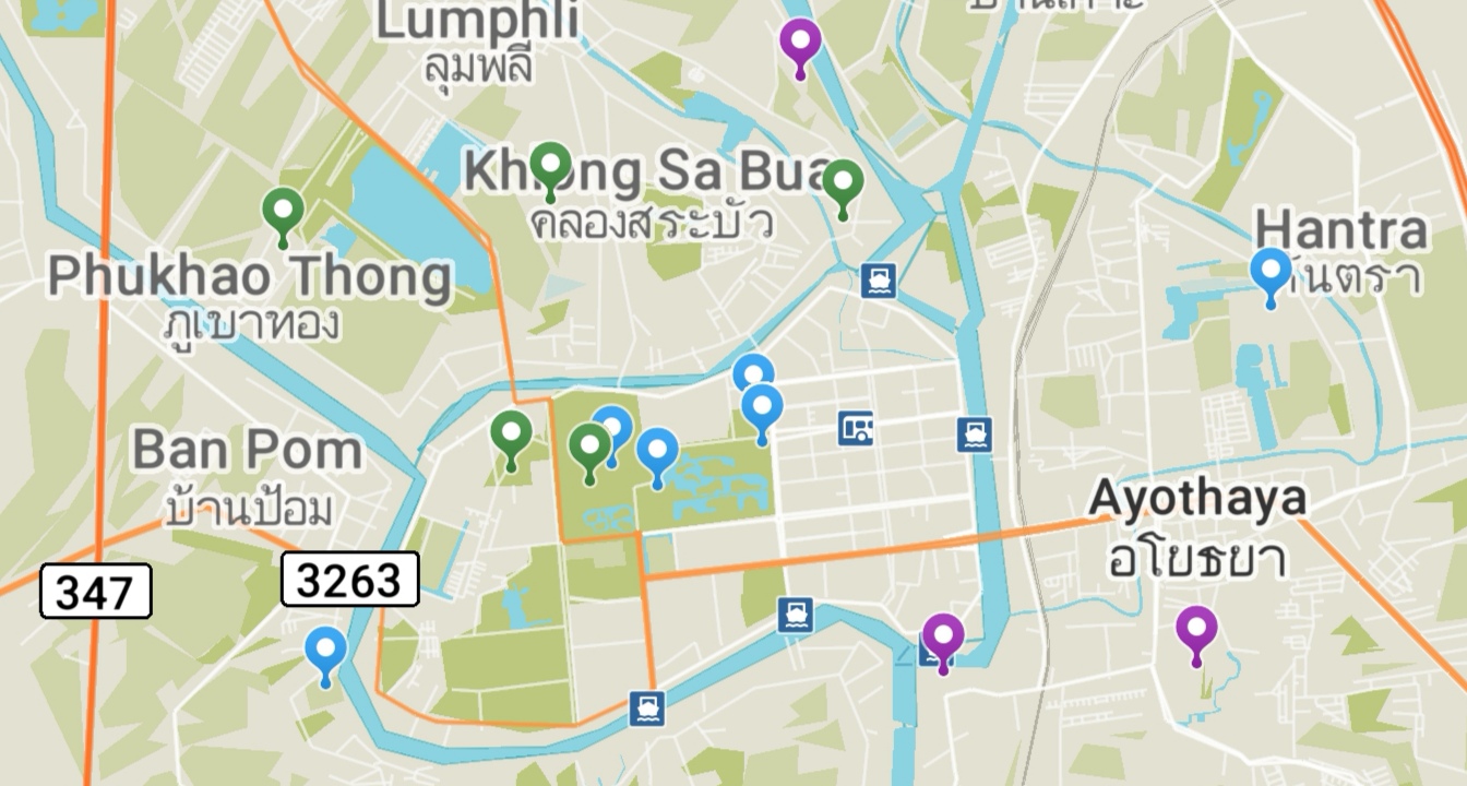 carte temples ayutthaya